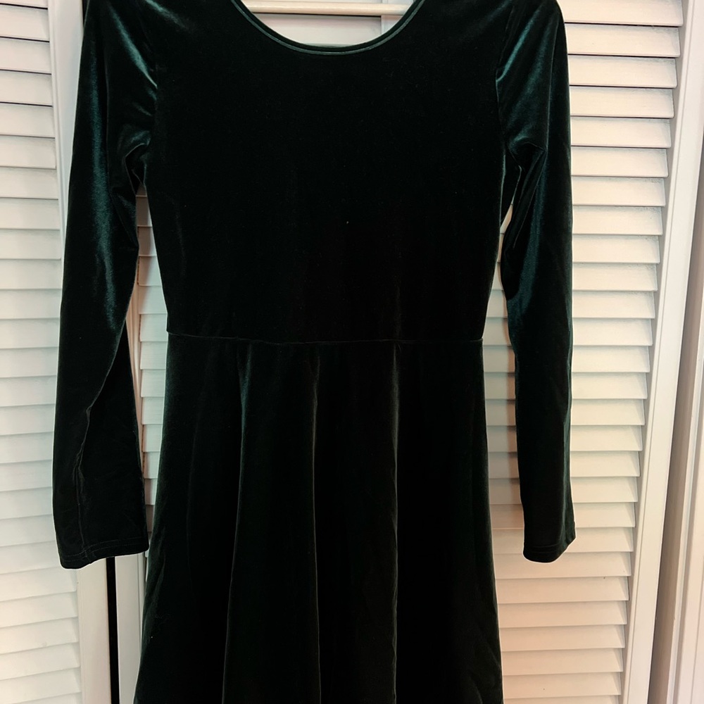 The Children's Place Velvet Dress - Dark Green